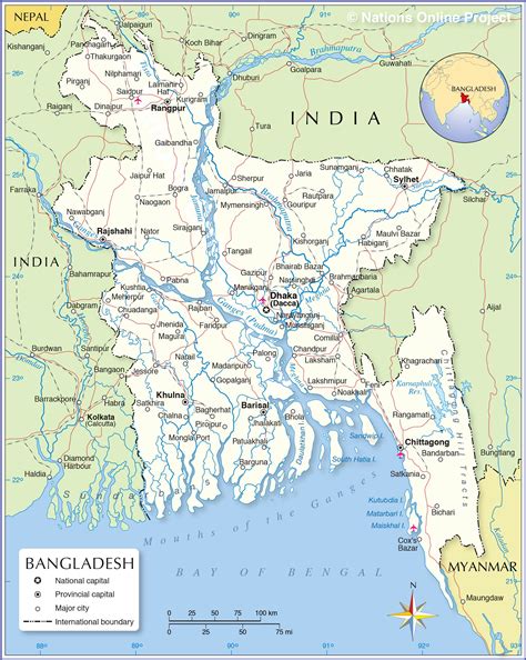 map of bangladesh and surrounding countries.